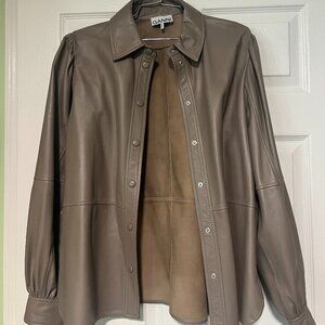 GANNI Leather Shacket